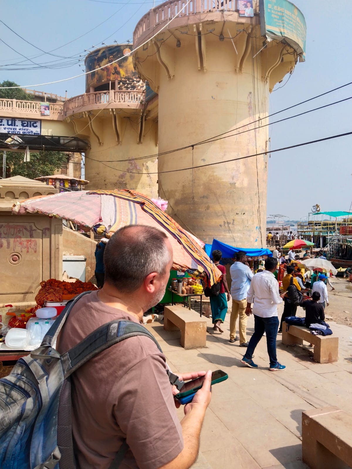 Tourist at Historic Varanasi Tower